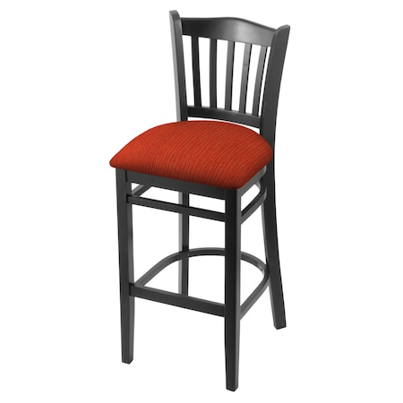 30 Bar Stool,Black Finish,Graph Poppy Seat